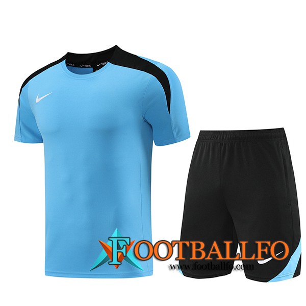 Camiseta Entrenamiento + Cortos Nike Azul/Negro 2024/2025