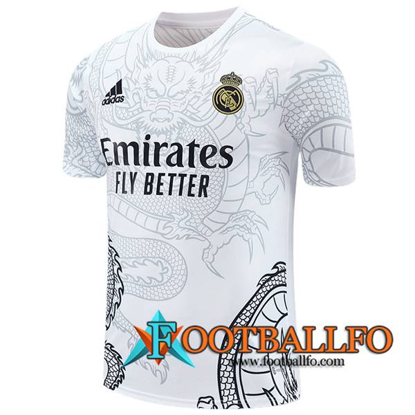 Camiseta Entrenamiento Real Madrid Blanco/Negro 2024/2025
