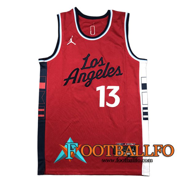 Camisetas De Futbol Los Angeles Clippers (GEORGE #13) 2024/25 Rojo/Blanco/Negro