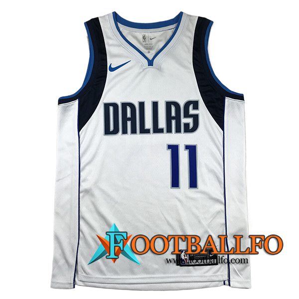 Camisetas De Futbol Dallas Mavericks (IRVING #11) 2024/25 Blanco/Negro/Azul