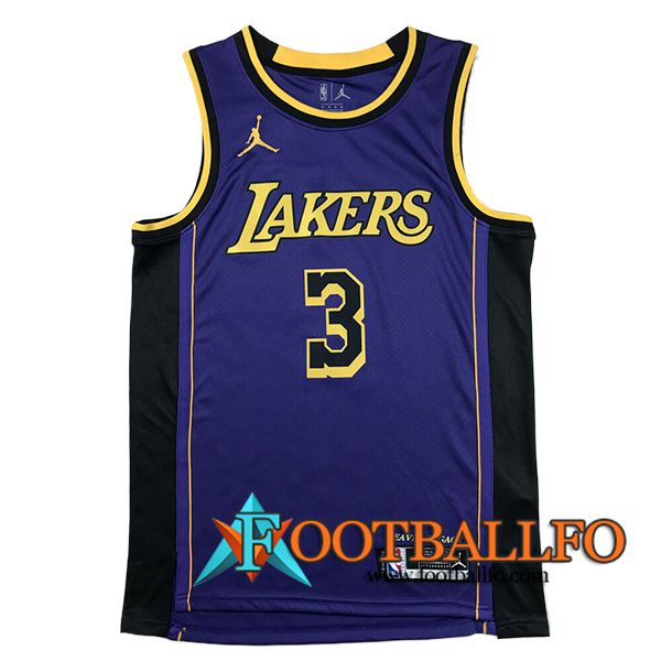 Camisetas De Futbol Los Angeles Lakers (DAVIS #3) 2024/25 Violeta/Negro/Amarillo -02