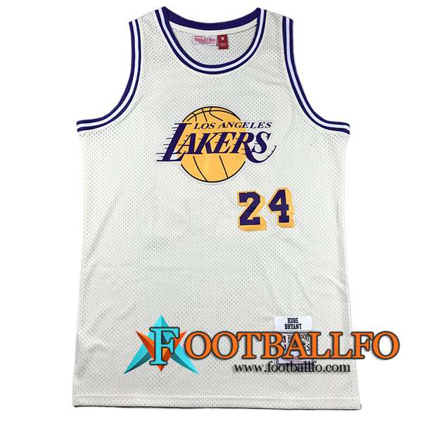 Camisetas De Futbol Los Angeles Lakers (BRYANT #24) 2024/25 Blanco/Amarillo/Violeta