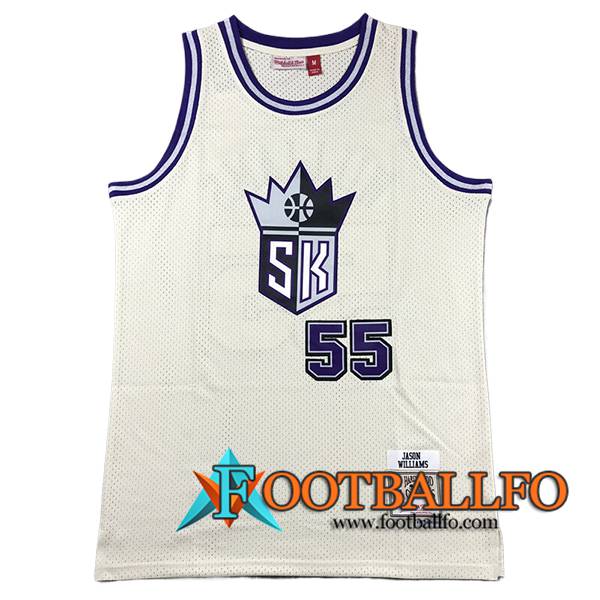 Camisetas De Futbol Sacramento Kings (WILLIAMS #55) 2024/25 Blanco/Violeta
