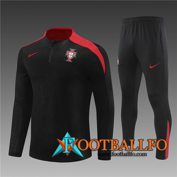 Chandal Equipos De Futbol Portugal Ninos Negro/Rojo 2024/2025