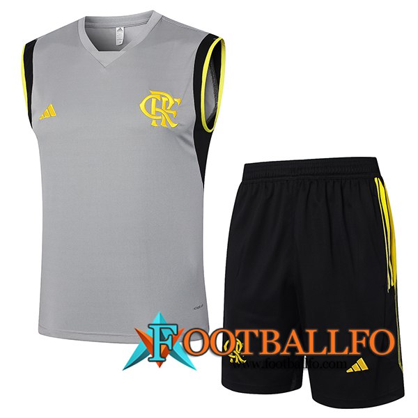 Camiseta Entrenamiento sin mangas Flamengo Gris/Negro/Amarillo 2024/2025