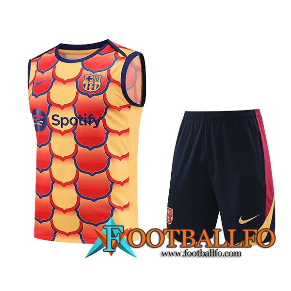 Camiseta Entrenamiento sin mangas FC Barcelona Naranja/Rojo 2024/2025