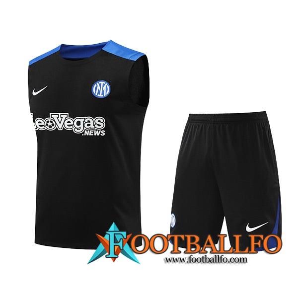 Camiseta Entrenamiento sin mangas Inter Milan Negro/Azul 2024/2025