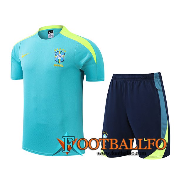 Camiseta Entrenamiento Brasil Azul/Verde 2024/2025