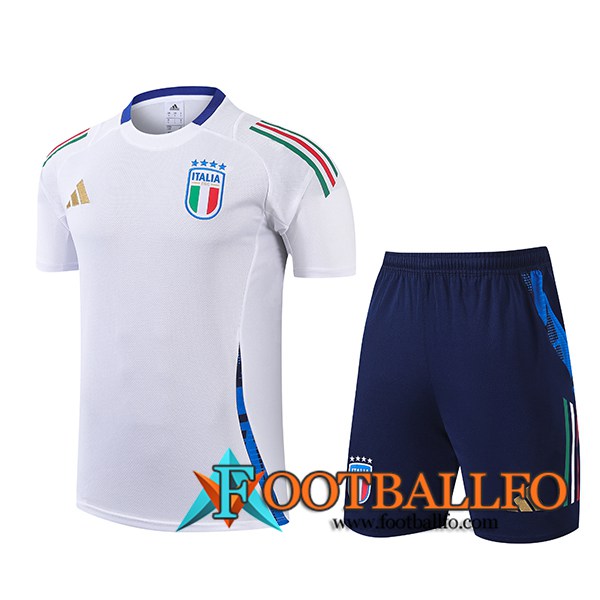 Camiseta Entrenamiento Italia Blanco/Azul 2024/2025