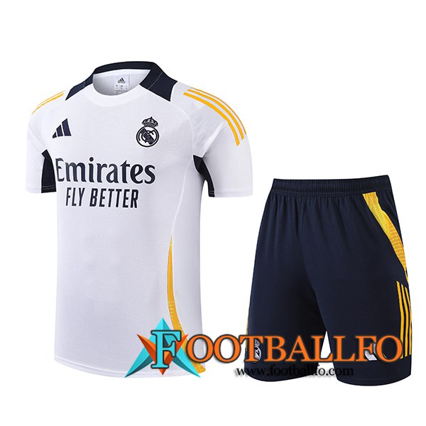 Camiseta Entrenamiento Real Madrid Blanco/Negro/Amarillo 2024/2025