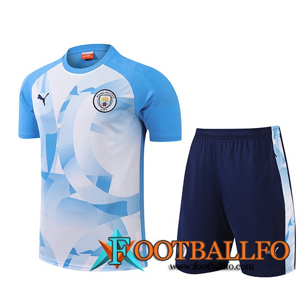 Camiseta Entrenamiento Manchester City Azul/Blanco 2024/2025