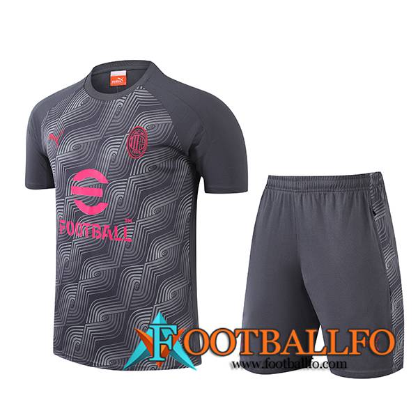 Camiseta Entrenamiento AC Milan Gris/Rosa 2024/2025