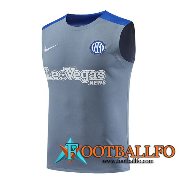 Chalecos De Futbol Inter Milan Gris/Azul 2024/2025