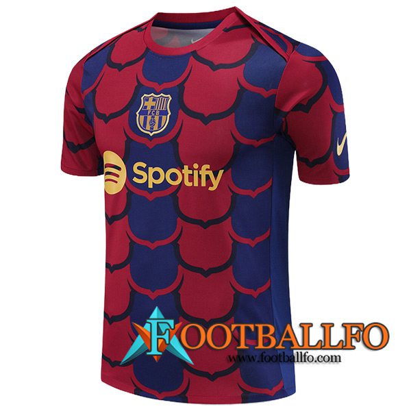 Camiseta Entrenamiento FC Barcelona Azul/Rojo 2024/2025 -02
