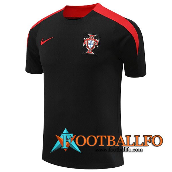 Camiseta Entrenamiento Portugal Negro/Rojo 2024/2025
