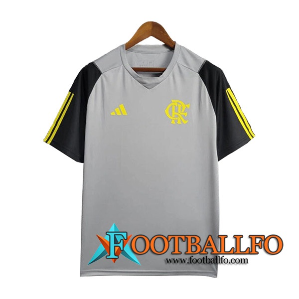 Camiseta Entrenamiento Flamengo Gris/Amarillo 2024/2025