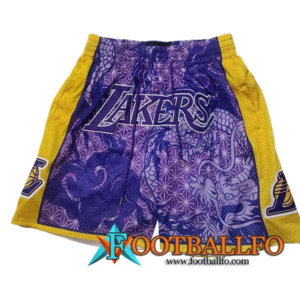 Cortos NBA Los Angeles Lakers 2024/25 Violeta/Amarillo
