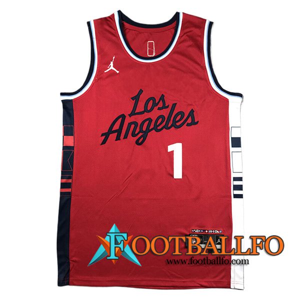 Camisetas De Futbol Los Angeles Clippers (HARDEN #1) 2024/25 Rojo/Blanco/Negro