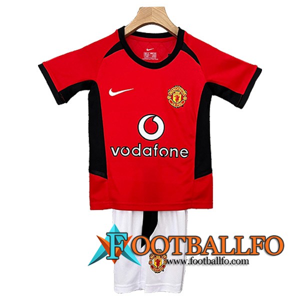 Camisetas De Futbol Manchester United Retro Ninos Primera 2002/2004