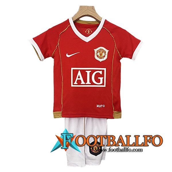 Camisetas De Futbol Manchester United Retro Ninos Primera 2006/2007