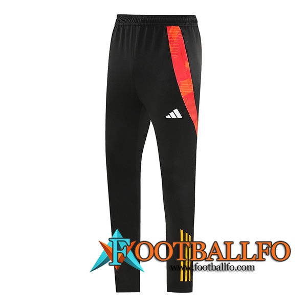Pantalon Entrenamiento Adidas Negro/Rojo/Naranja 2024/2025
