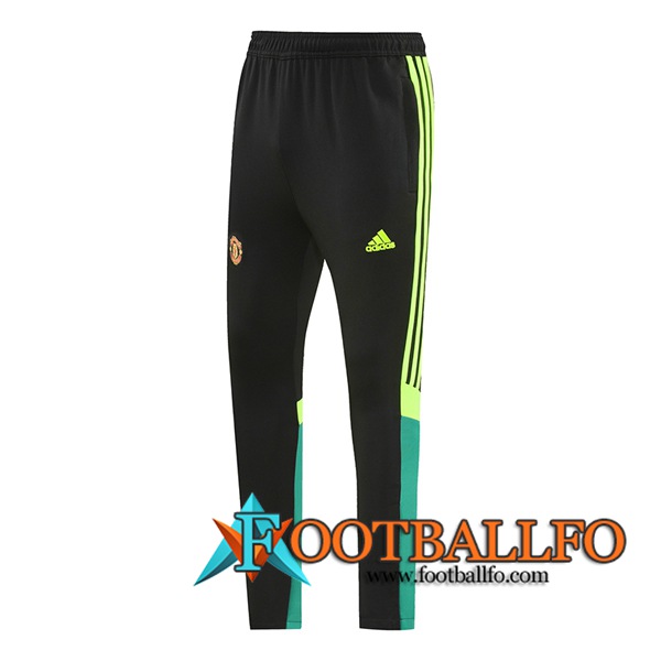 Pantalon Entrenamiento Manchester United Negro/Verde 2024/2025