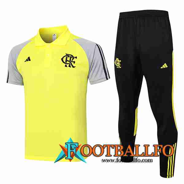 Camiseta Polo Flamengo Amarillo/Negro/Gris 2024/2025