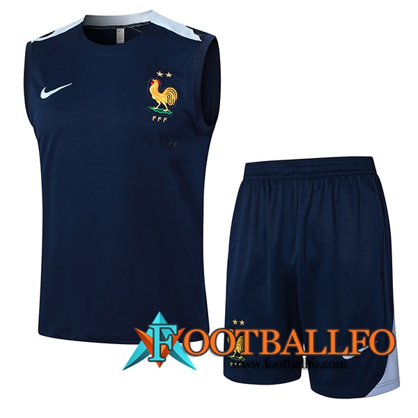 Camiseta Entrenamiento sin mangas Francia Azul Oscuro 2024/2025