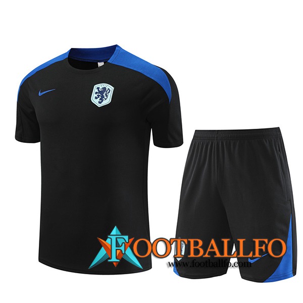 Camiseta Entrenamiento Países Bajos Negro/Azul 2024/2025