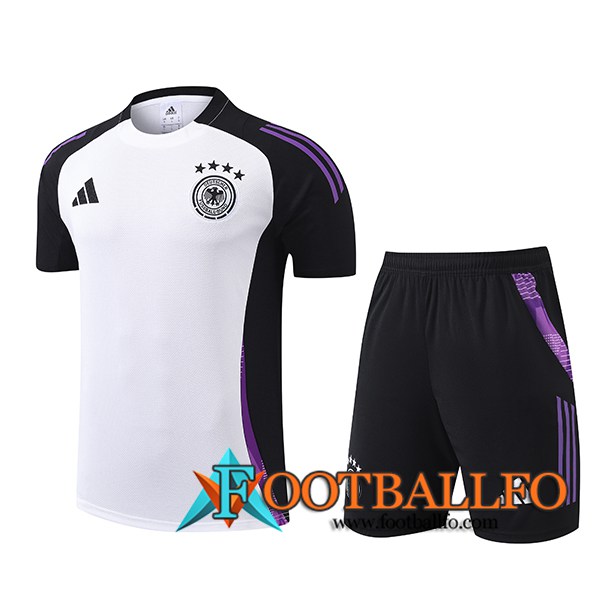 Camiseta Entrenamiento Alemania Blanco/Negro/Violeta 2024/2025