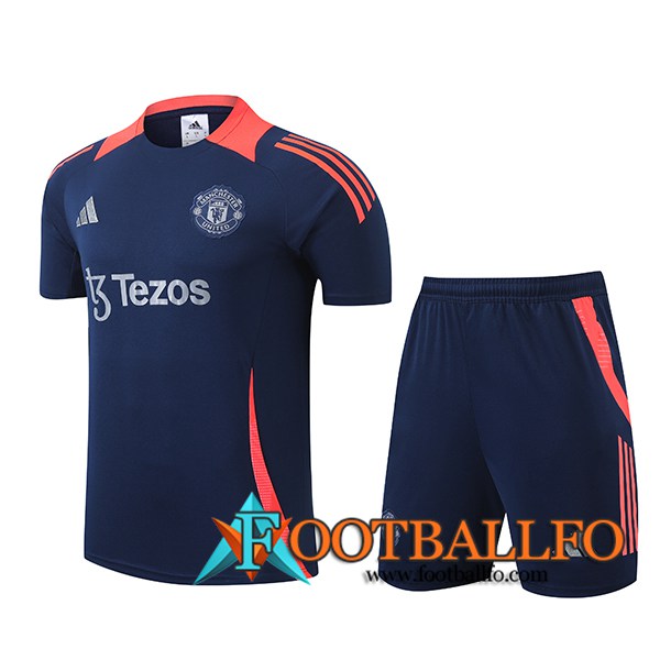 Camiseta Entrenamiento Manchester United Azul/Naranja 2024/2025