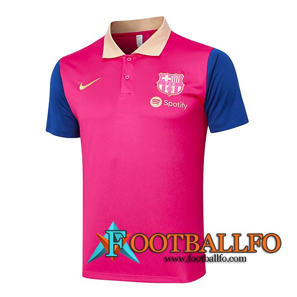 Camiseta Polo FC Barcelona Rosa/Azul 2024/2025