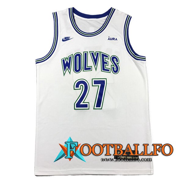 Camisetas De Futbol Minnesota Timberwolves (GOBERT #27) 2024/25 Blanco/Azul