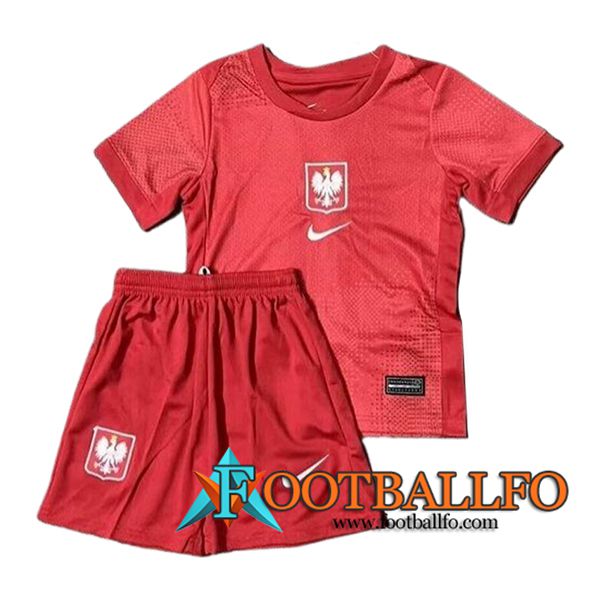 Camisetas De Futbol Polonia Ninos Segunda UEFA Euro 2024