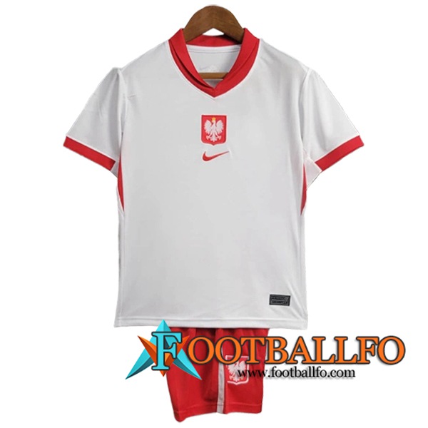 Camisetas De Futbol Polonia Ninos Primera UEFA Euro 2024