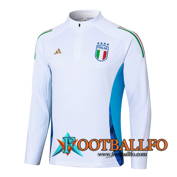 Sudadera De Entrenamiento Italia Blanco/Azul 2024/2025 -02