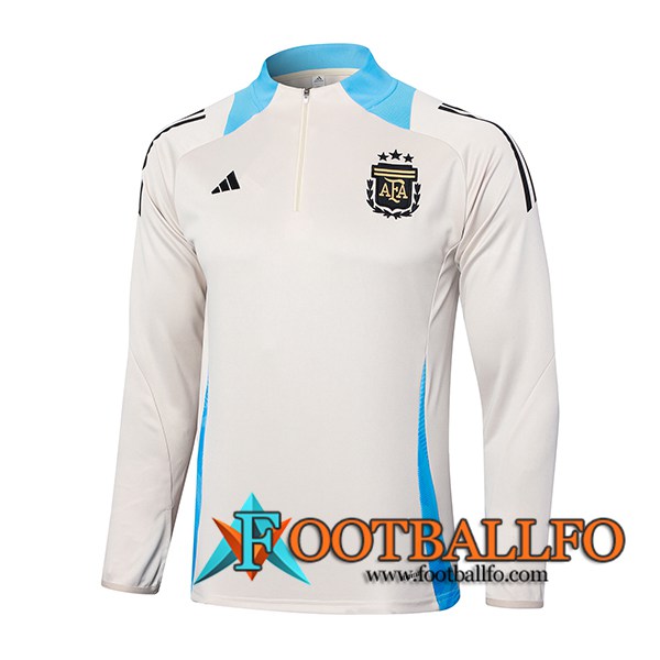 Sudadera De Entrenamiento Argentina Beige/Azul 2024/2025