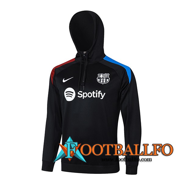 Chaqueta Con Capucha FC Barcelona Negro/Rojo/Azul 2024/2025 -02