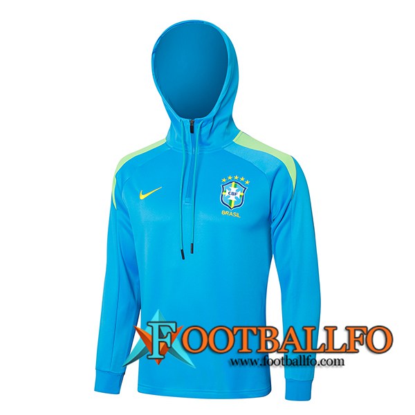 Chaqueta Con Capucha Brasil Azul/Verde 2024/2025