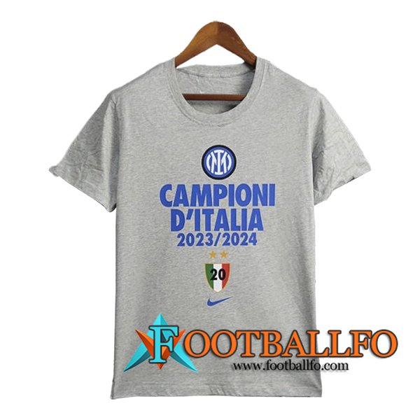 Camisetas De Futbol Inter Milan T-Shirt Champion Gris 2023/2024