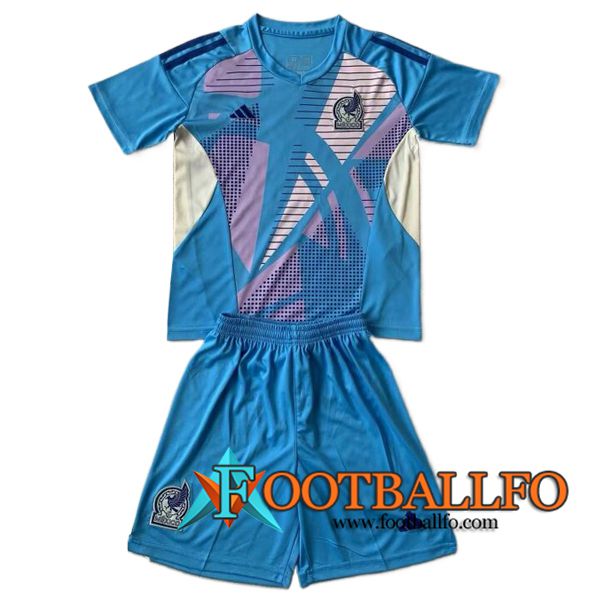 Camisetas De Futbol México Ninos Portero Azul 2024/2025