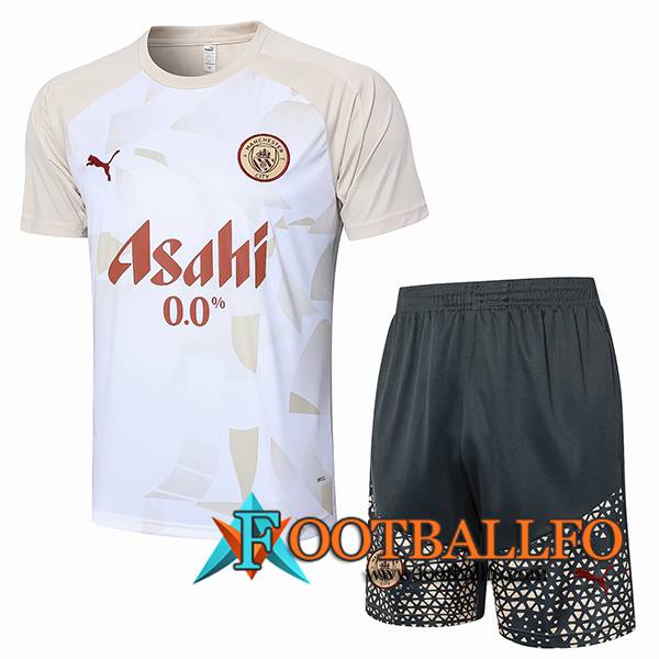 Camiseta Entrenamiento Manchester City Blanco/Amarillo 2024/2025