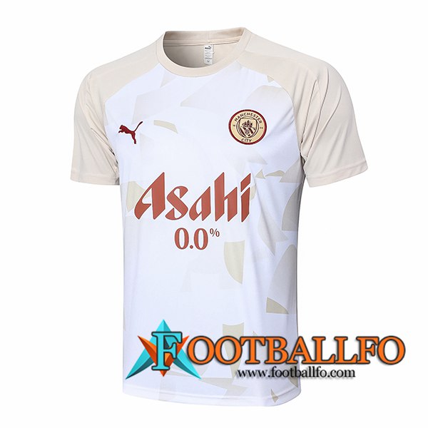 Camiseta Entrenamiento Manchester City Blanco/Amarillo 2024/2025