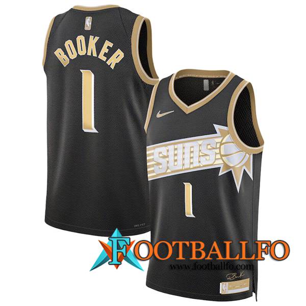 Camisetas NBA Phoenix Suns (BOOKER #1) 2024/25 Negro/Amarillo