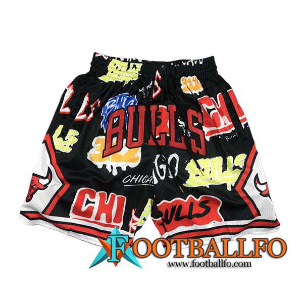 Cortos NBA Chicago Bulls 2024/25 Negro/Rojo/Amarillo