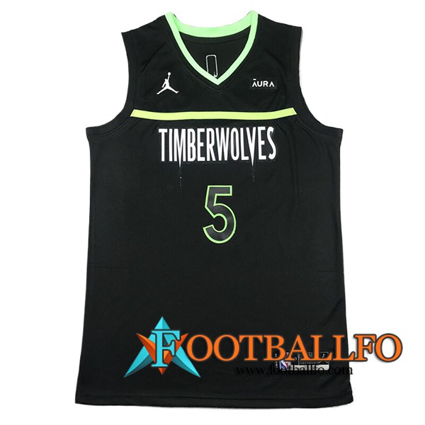 Camisetas NBA Minnesota Timberwolves (EDWARDS #5) 2024/25 Negro/Verde -02