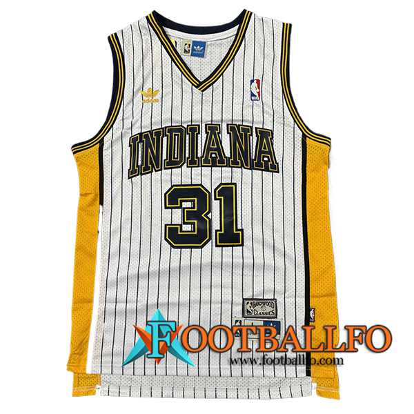 Camisetas NBA Indiana Pacers (MILLER #31) 2024/25 Blanco/Negro/Amarillo