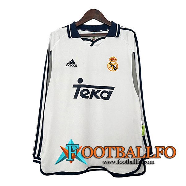 Camisetas De Futbol Real Madrid Retro Primera Manga Largas 2000/2001