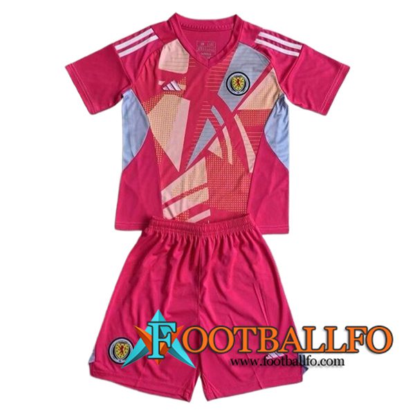 Camisetas De Futbol Escocia Ninos Portero Rosa UEFA Euro 2024