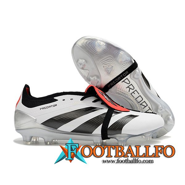 Adidas Botas De Fútbol Predator Elite Tongue FG Blanco/Negro/Naranja